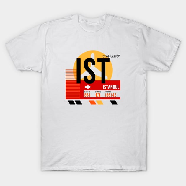 Istanbul (IST) Airport // Sunset Baggage Tag T-Shirt by Now Boarding